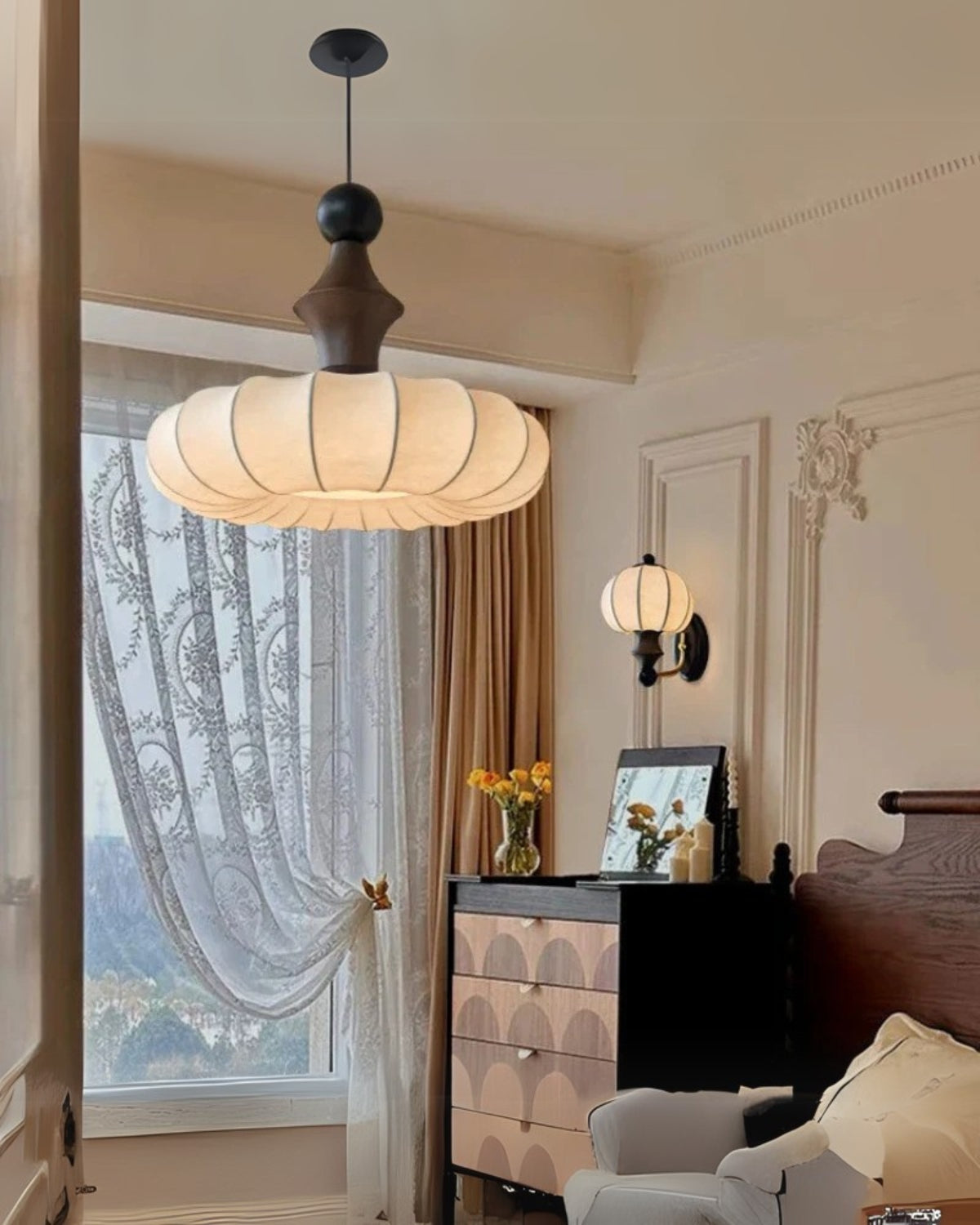 Hanglamp met Zijde-Lining en LED Verlichting voor Woonkamer en Eetkamer