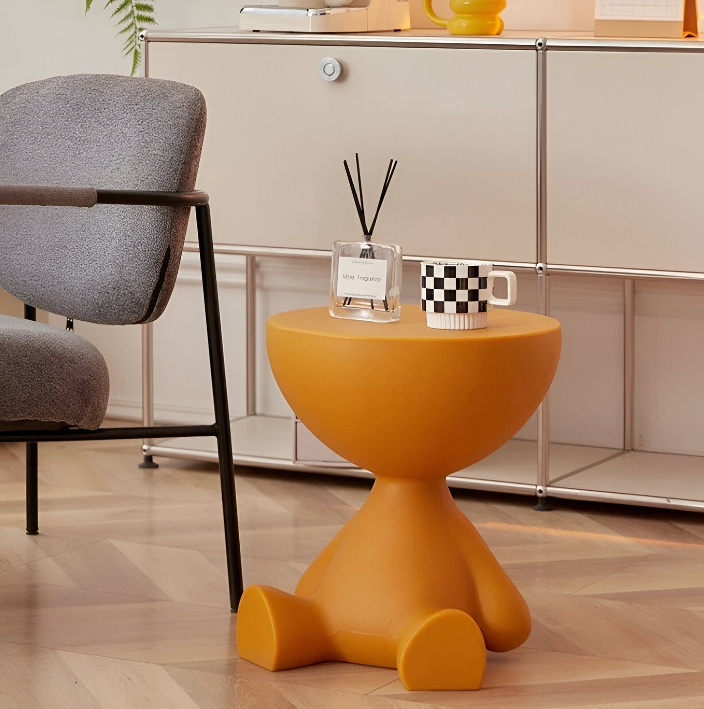 Luxe Ronde Salontafel – Elegante Bijzettafel voor Woonkamer en Stoel 4