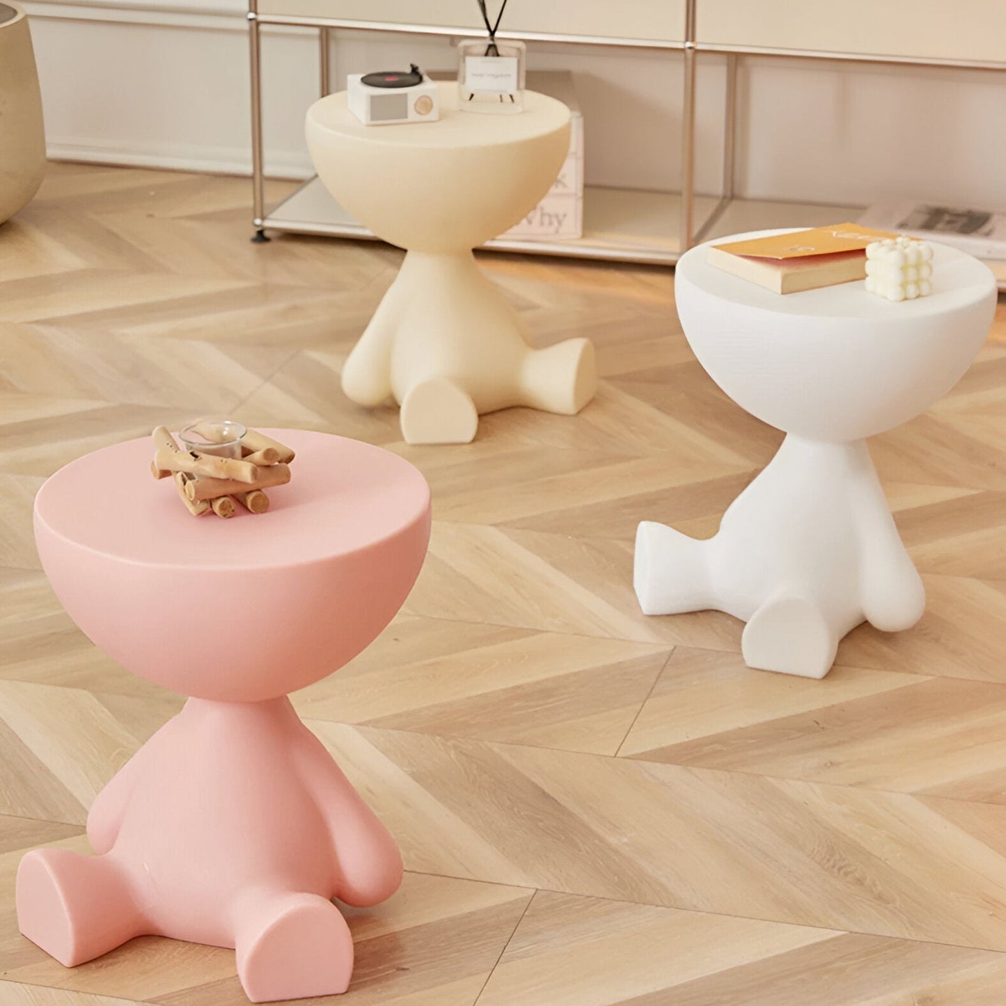 Luxe Ronde Salontafel – Elegante Bijzettafel voor Woonkamer en Stoel 5