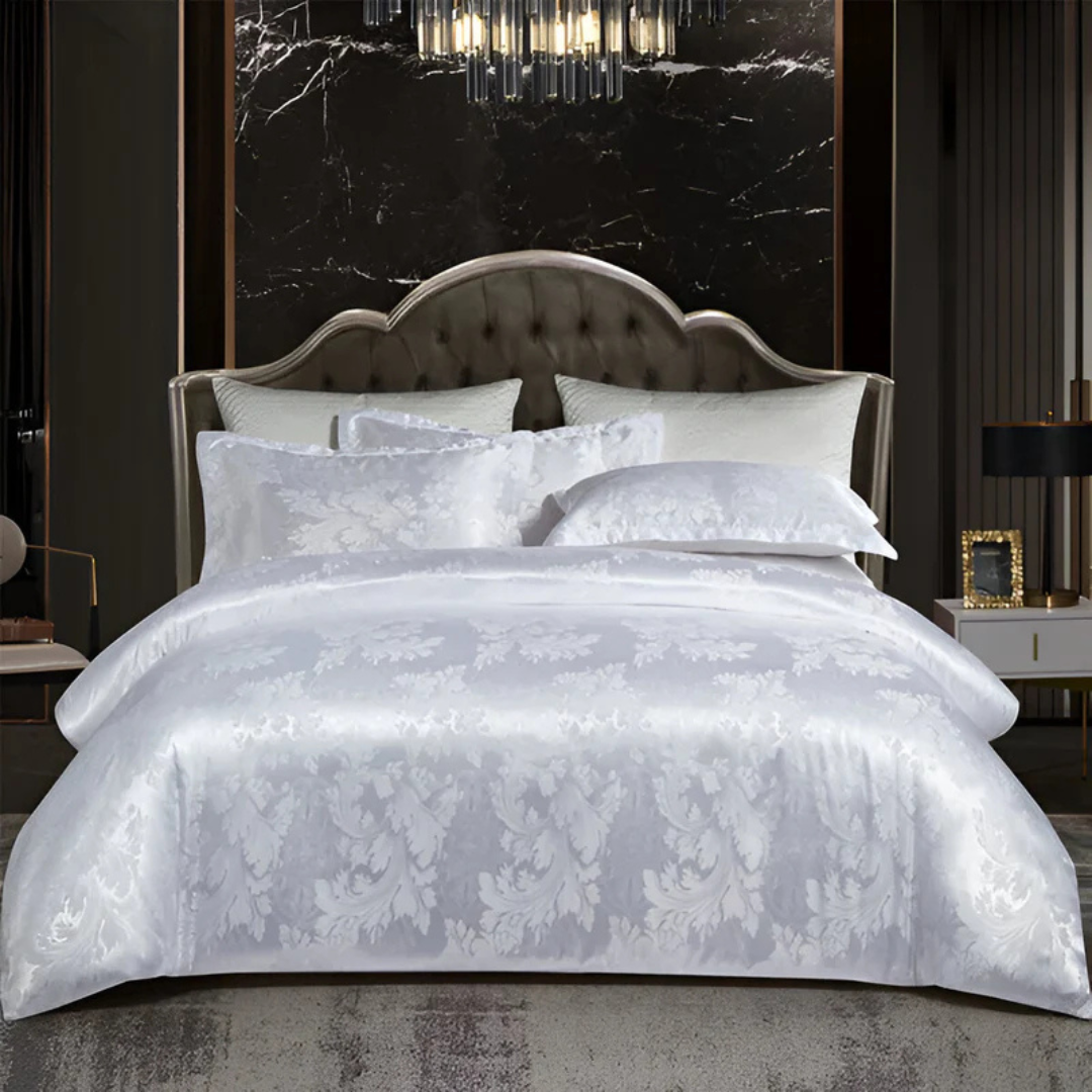 Luxe Satijnen Bedovertrek met Jacquard Design – Zijdezacht en Ademend Beddengoed voor Ultiem Comfort 3