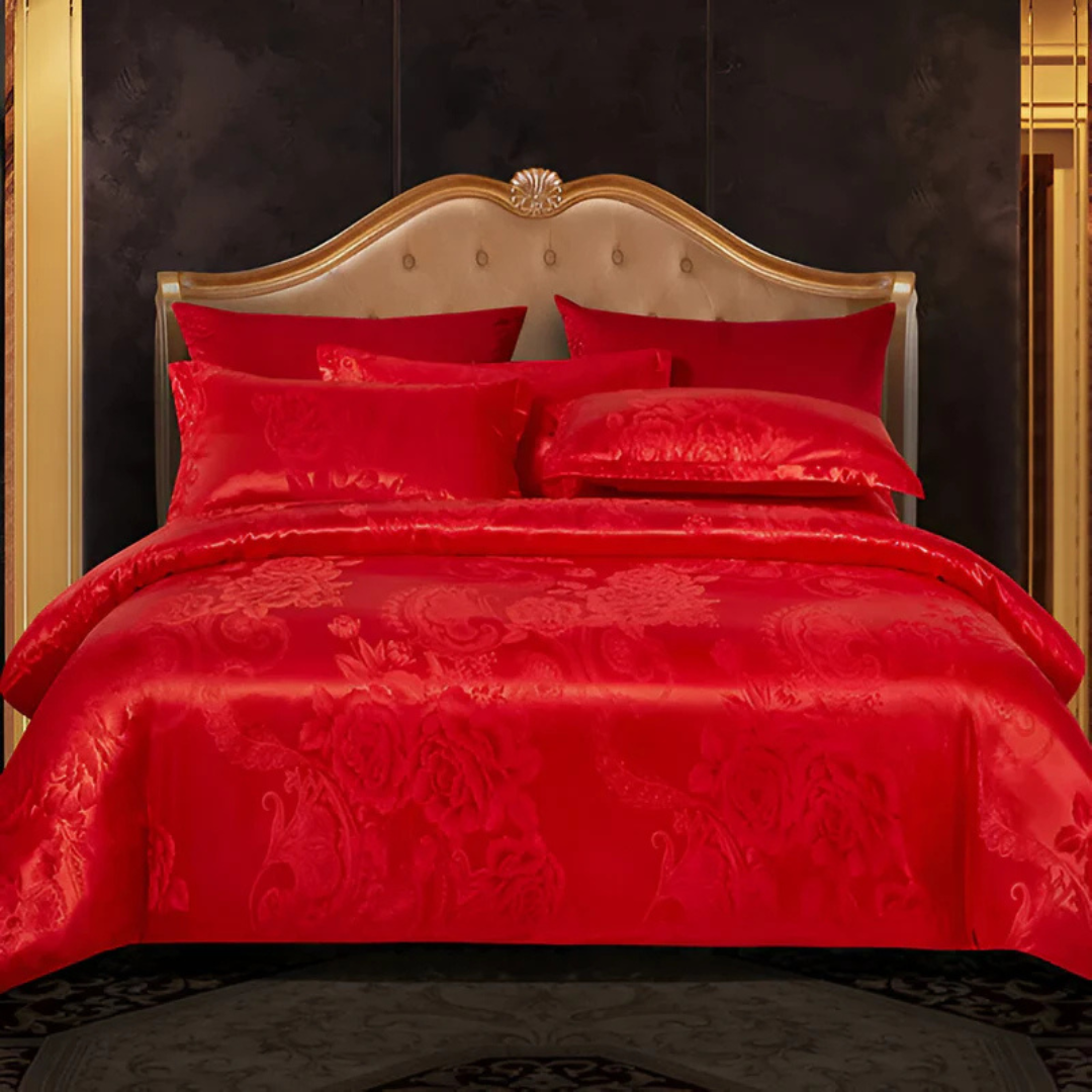 Luxe Satijnen Bedovertrek met Jacquard Design – Zijdezacht en Ademend Beddengoed voor Ultiem Comfort 8