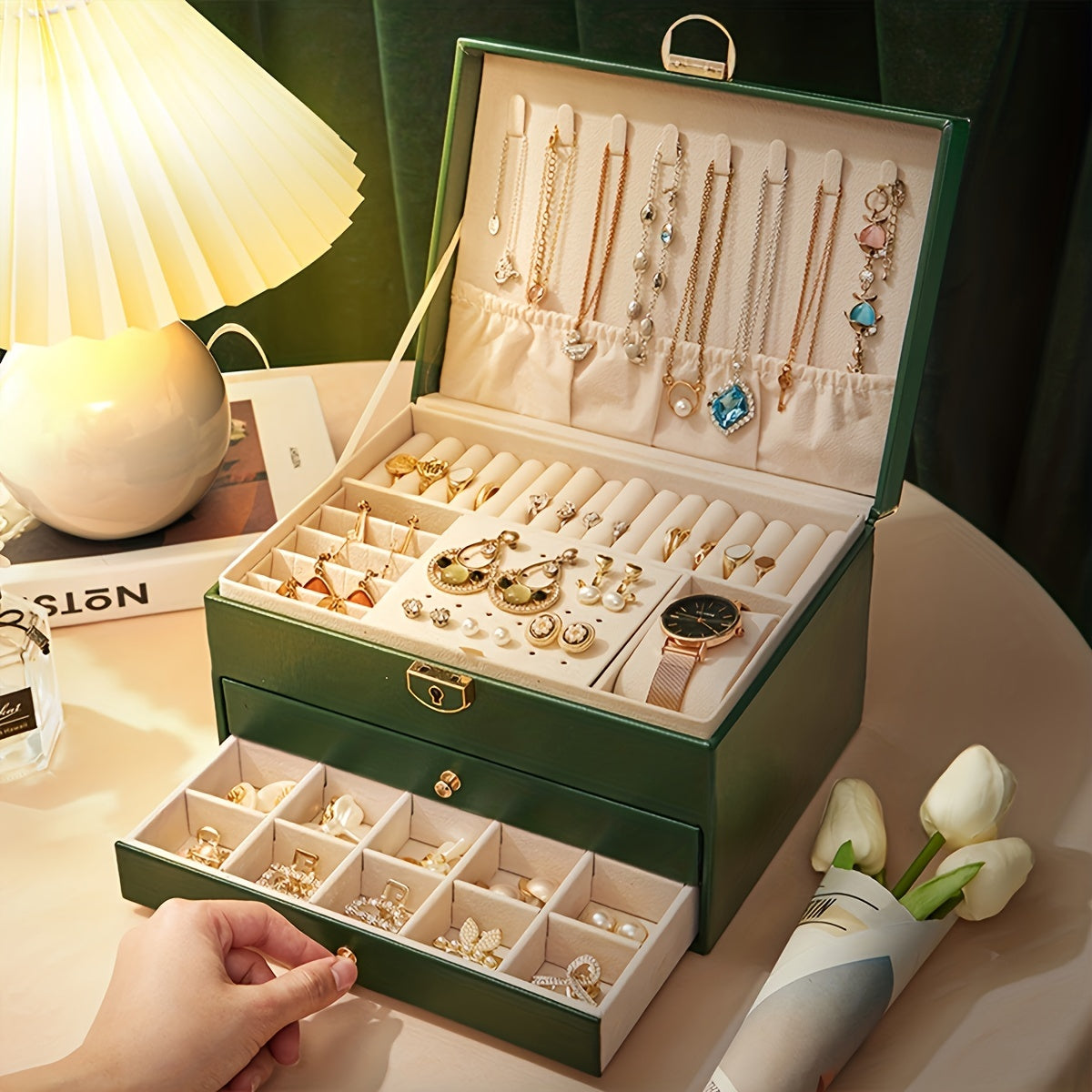 Luxe Sieradendoos voor Kettingen, Ringen en Armbanden – Elegante Opbergdoos in Zwart of Roze 3