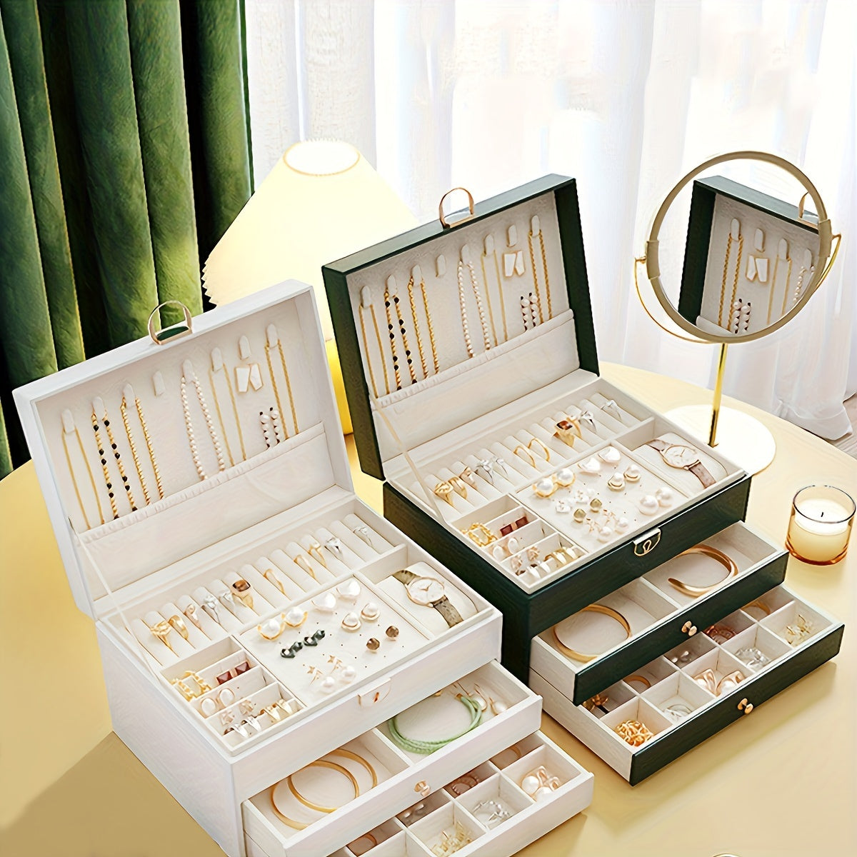 Luxe Sieradendoos voor Kettingen, Ringen en Armbanden – Elegante Opbergdoos in Zwart of Roze 4