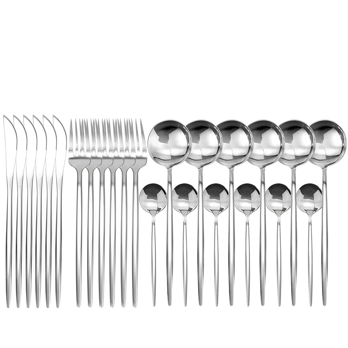 Bestekset van Roestvrij Staal met 24 Delen Modern Design Zilver