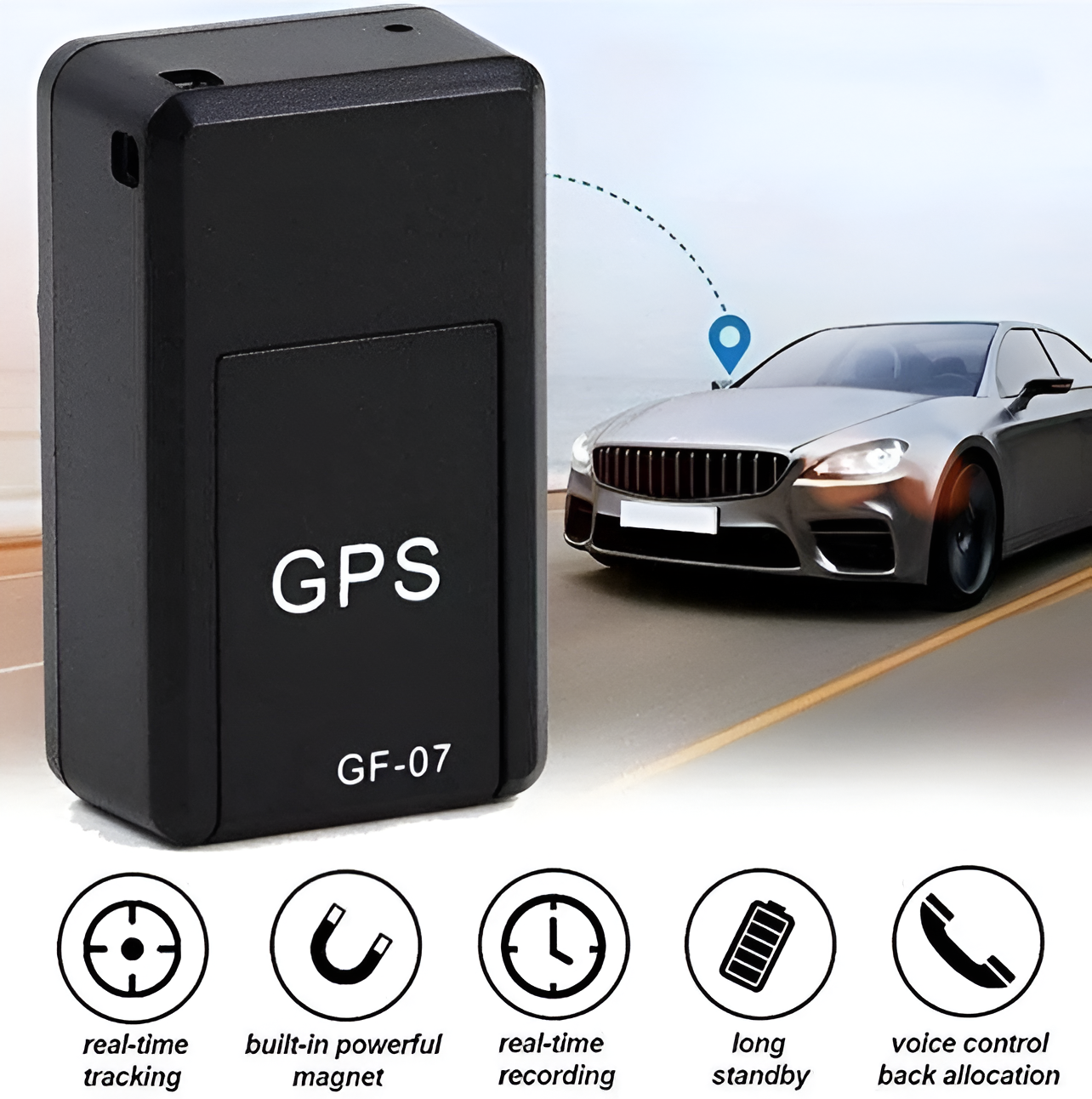 Mini GPS Tracker met Magnetische Bevestiging – Auto GPS Tracker en Koffer Tracker met Wereldwijde Dekking 1