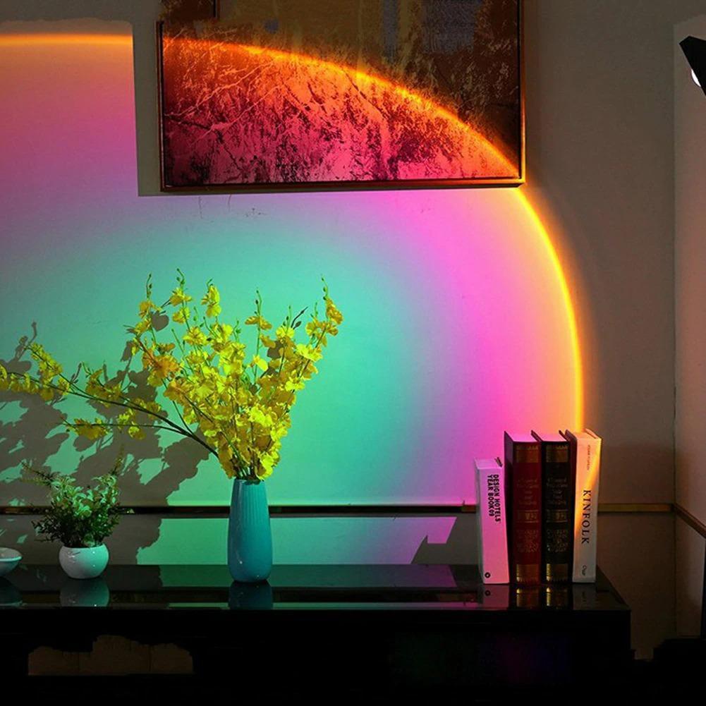 Mini Sunset Orb - LED Sfeerlicht voor Ontspanning in Slaapkamer en Woonkamer - Amber 15 cm 2