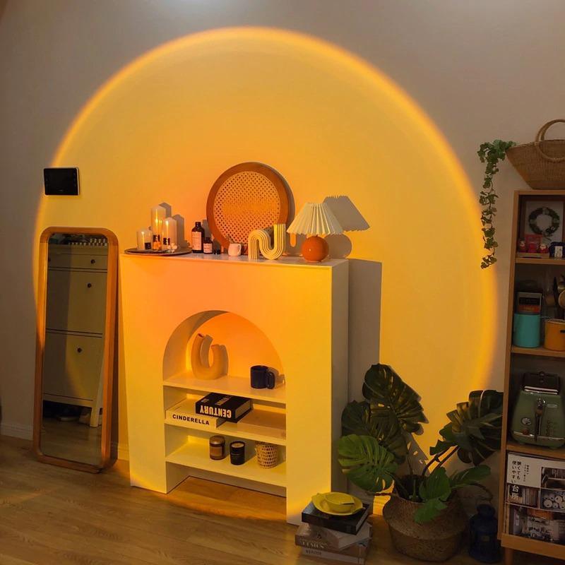 Mini Sunset Orb - LED Sfeerlicht voor Ontspanning in Slaapkamer en Woonkamer - Amber 15 cm 5
