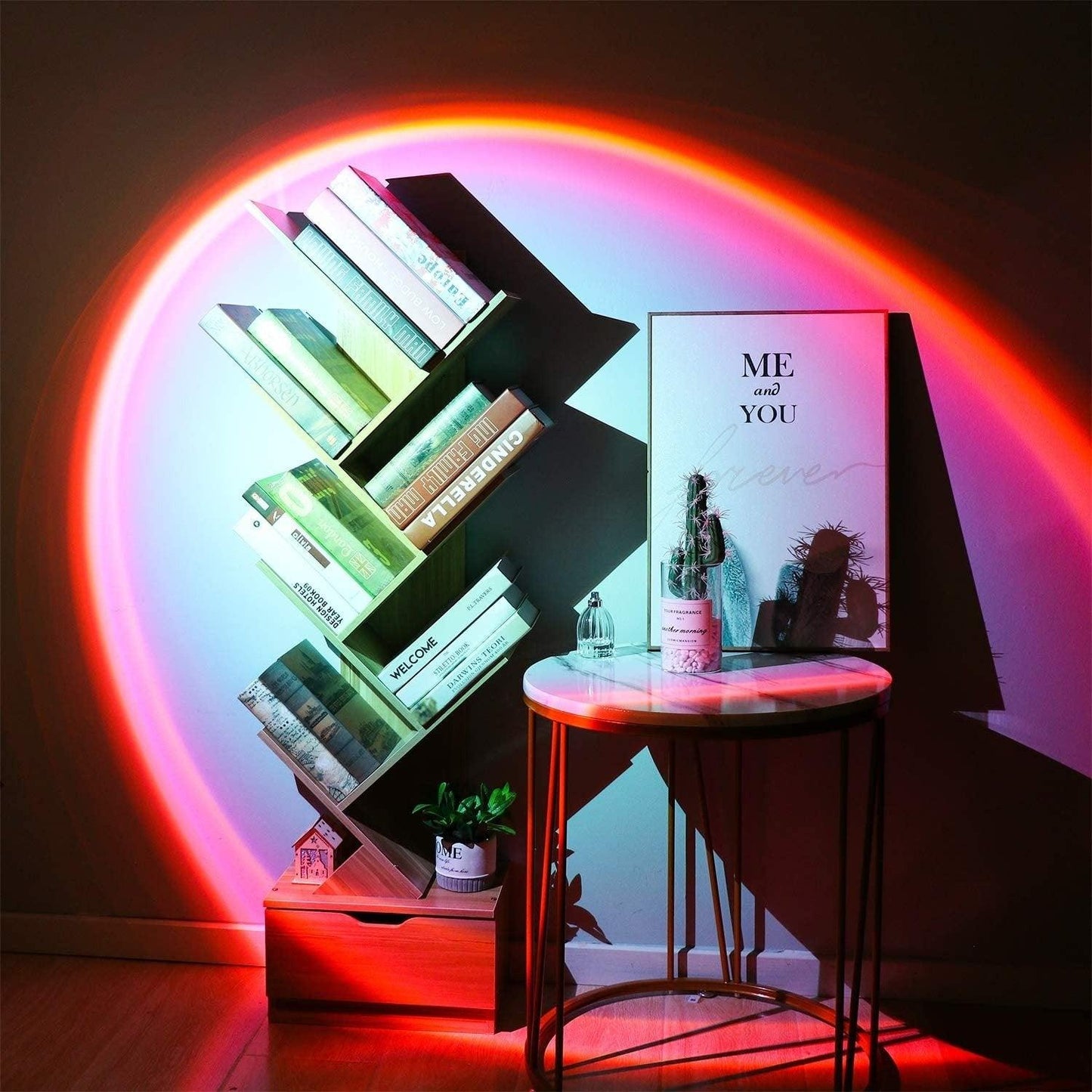 Mini Sunset Orb - LED Sfeerlicht voor Ontspanning in Slaapkamer en Woonkamer - Amber 15 cm 8