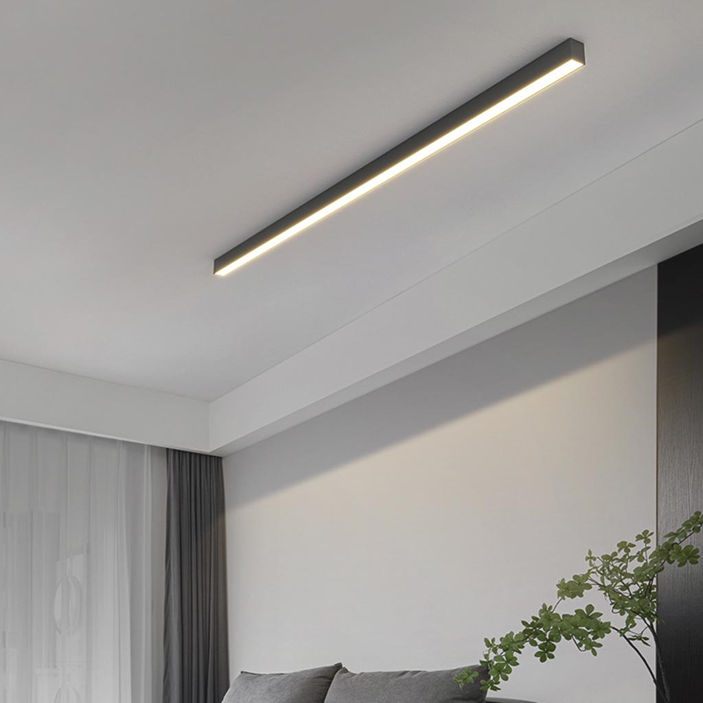 Minimalistische LED Plafondlamp Zwart – Lineaire Plafonniere voor Slaapkamer en Woonkamer 0