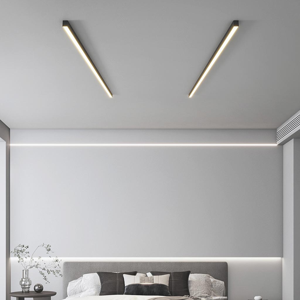 Minimalistische LED Plafondlamp Zwart – Lineaire Plafonniere voor Slaapkamer en Woonkamer 2