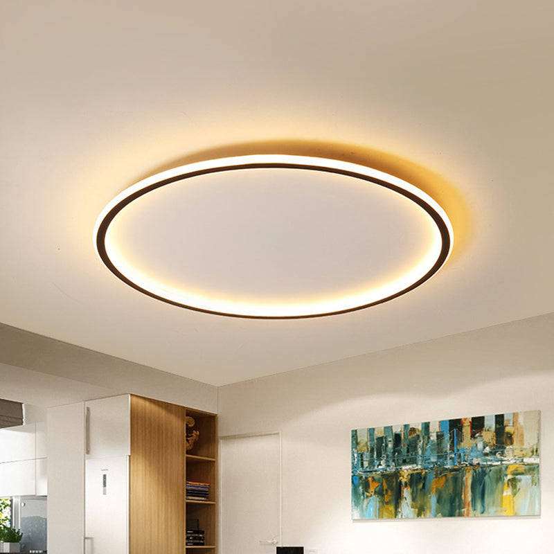 Minimalistische LED Plafondlamp met Afstandsbediening - Zwart Plafonnière voor Slaapkamer 0