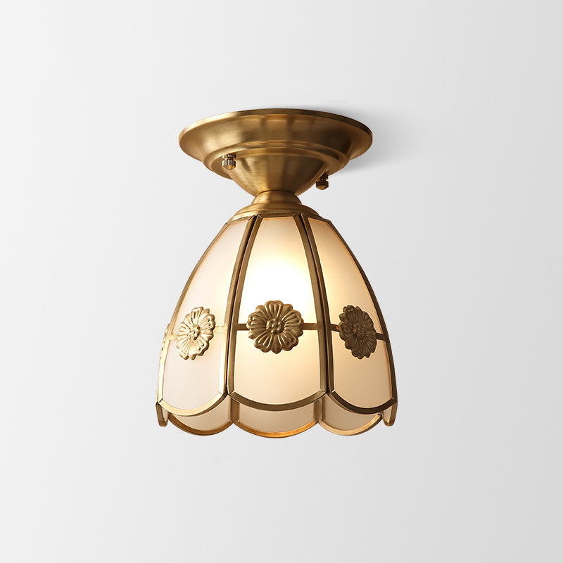 Minimalistische Messing Plafondlamp – Semi-Flush Mount Verlichting voor Woonkamer en Slaapkamer 0