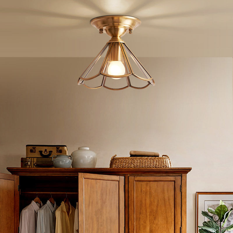 Minimalistische Messing Plafondlamp – Semi-Flush Mount Verlichting voor Woonkamer en Slaapkamer 2
