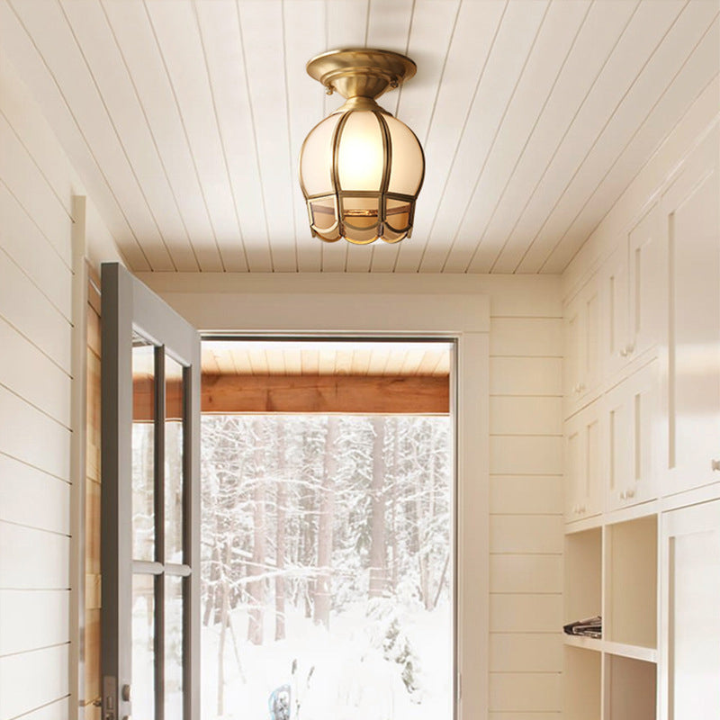 Minimalistische Messing Plafondlamp – Semi-Flush Mount Verlichting voor Woonkamer en Slaapkamer 5
