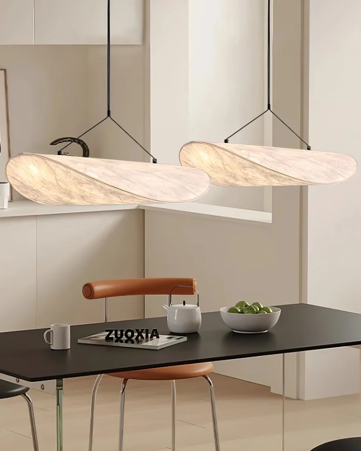Minimalistische Pendel Lamp voor Binnengebruik met Japandi Design
