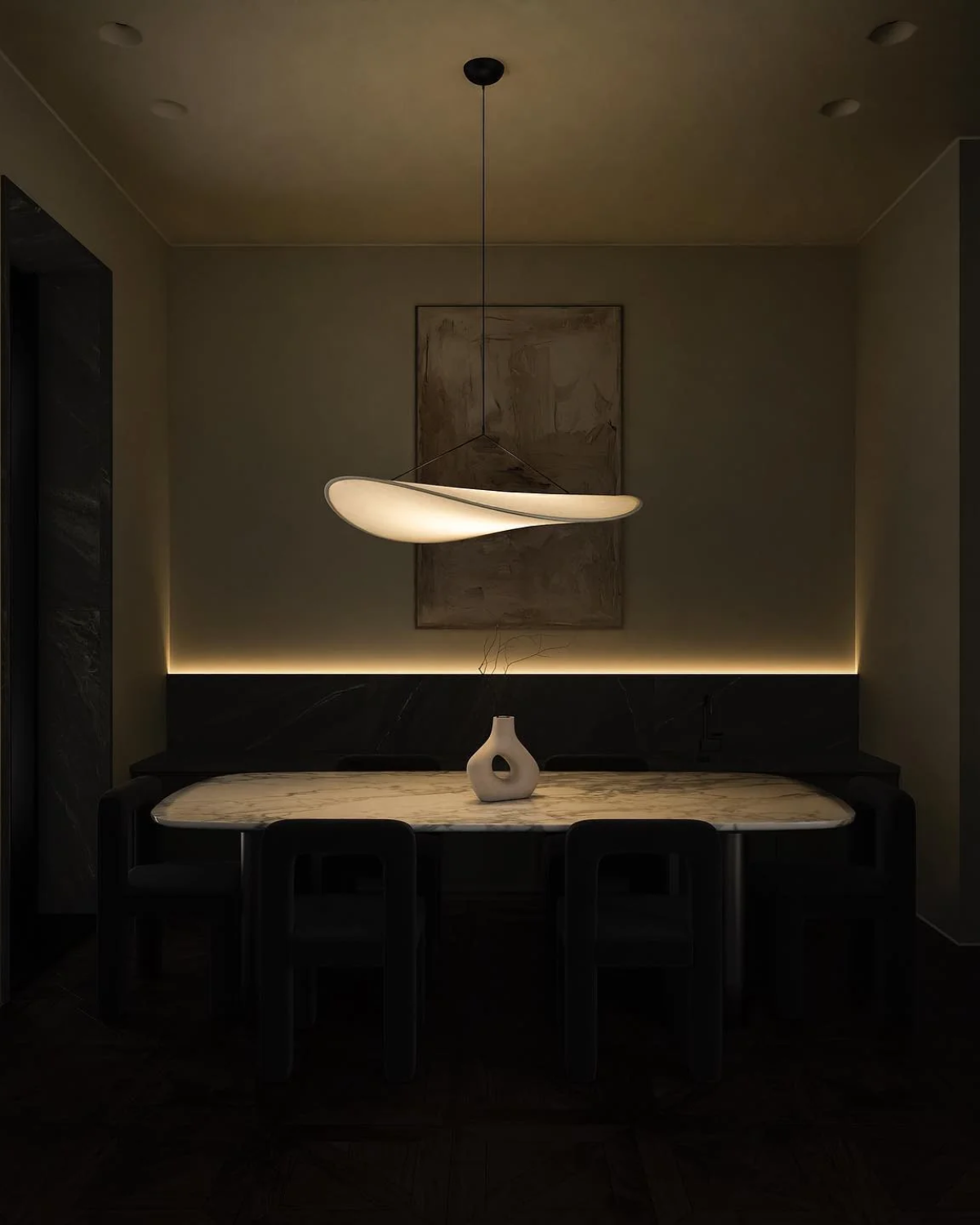 Minimalistische Pendel Lamp L'Éclipse Japandi – Scandinavisch en Japans Design voor Binnengebruik 4