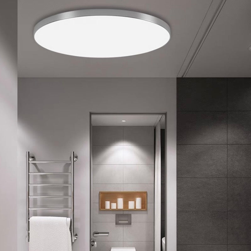 Minimalistische Dunne Ronde LED Plafondlamp Zilver