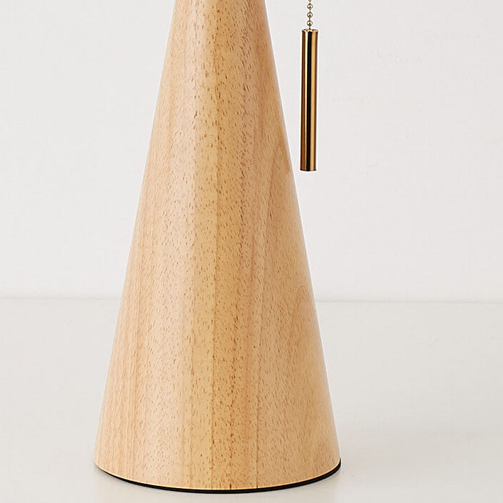 Minimalistische Vintage Geplooide Houten Tafellamp – Lichtbruin en Walnoot voor Binnengebruik 3
