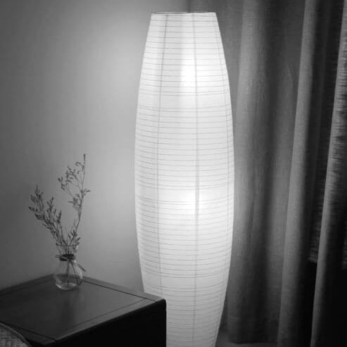 Minimalistische Vloerlamp Zwart met 2 Lichten van Rijstpapier – Modern Design voor Woonkamer 4