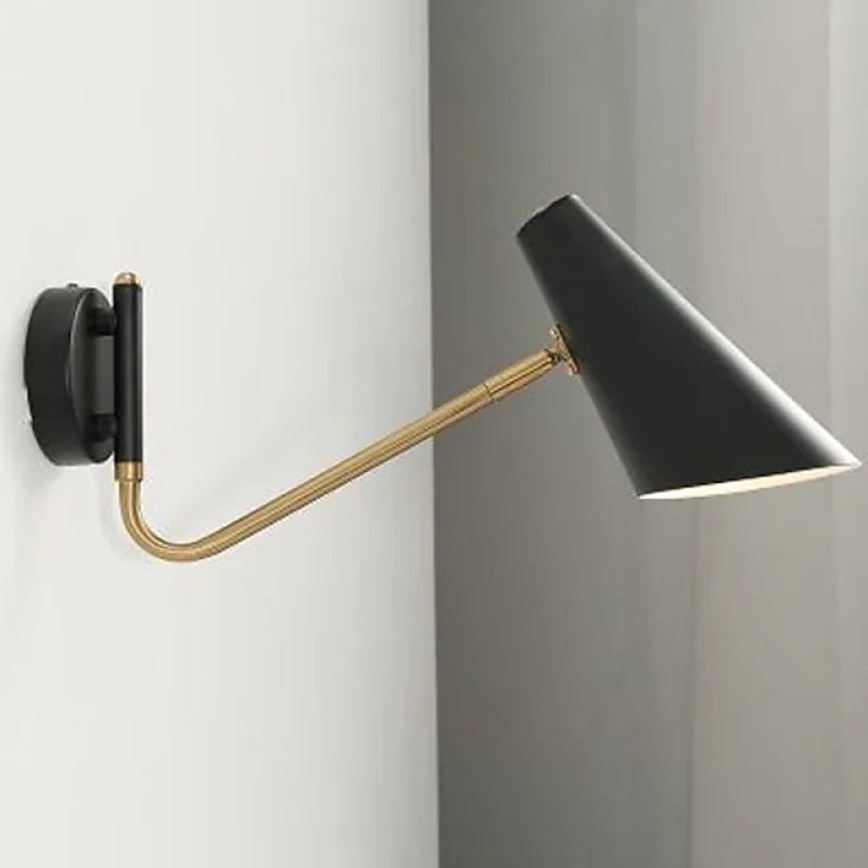 Minimalistische Wandlamp Zwart van Metaal met Roterend Ontwerp en LED Verlichting 3
