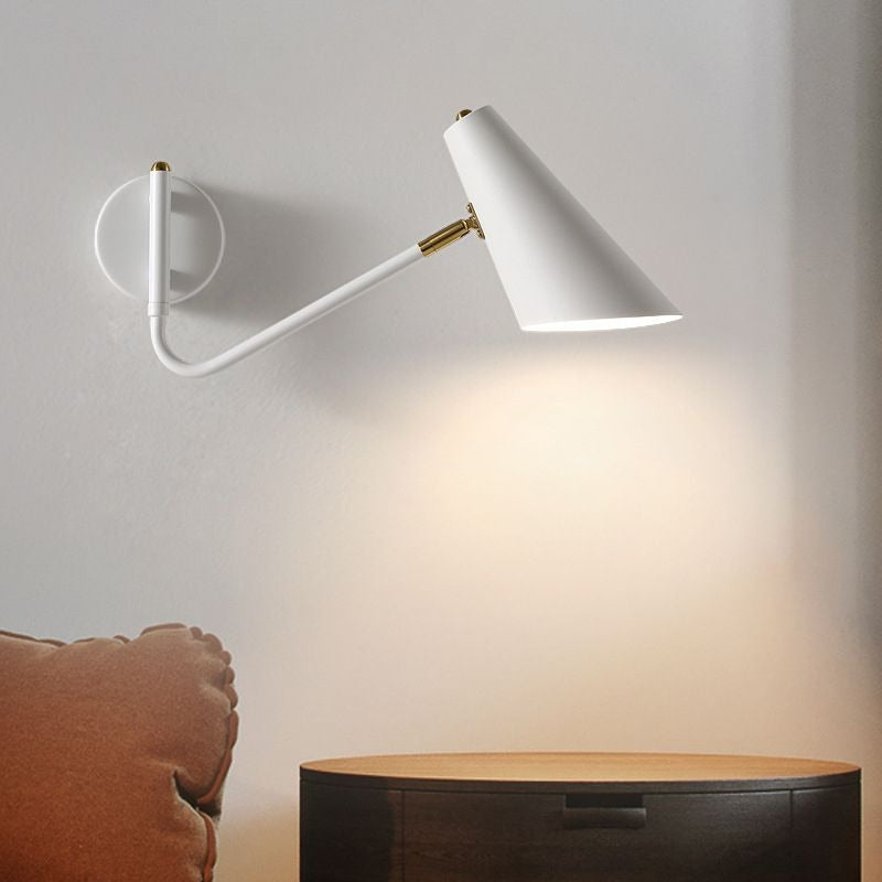Minimalistische Wandlamp Zwart van Metaal met Roterend Ontwerp en LED Verlichting 7