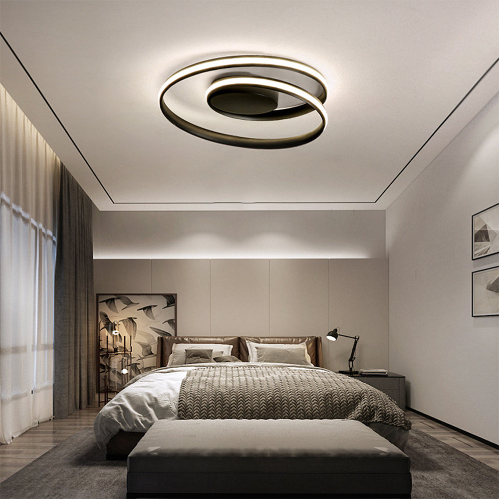 Minimalistische Zwarte Plafondlamp met Geometrisch Ontwerp voor Slaapkamer en Woonkamer 12