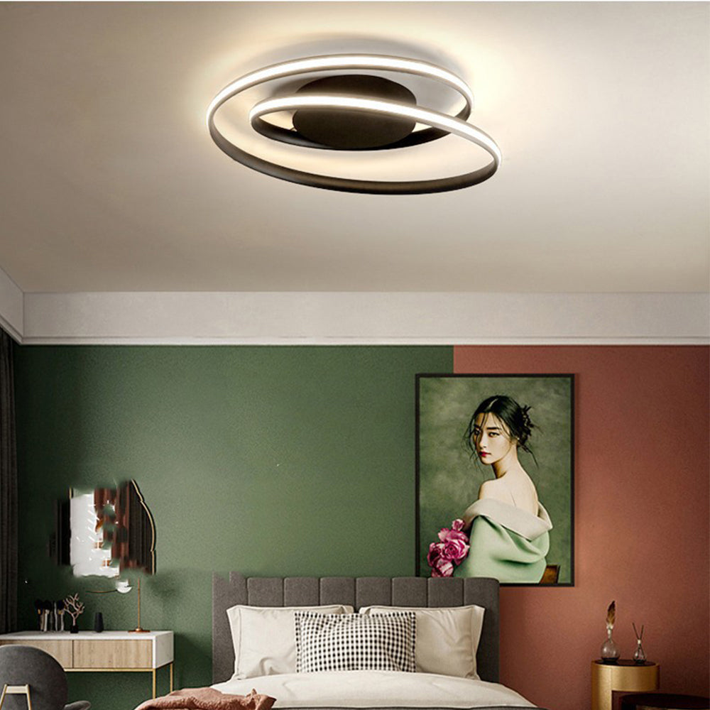 Minimalistische Zwarte Plafondlamp met Geometrisch Ontwerp voor Slaapkamer en Woonkamer 5