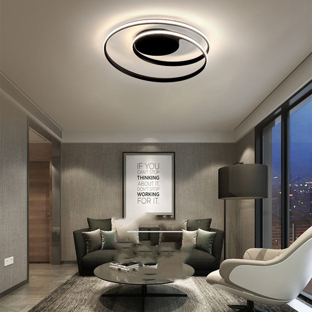 Minimalistische Zwarte Plafondlamp met Geometrisch Ontwerp voor Slaapkamer en Woonkamer 6