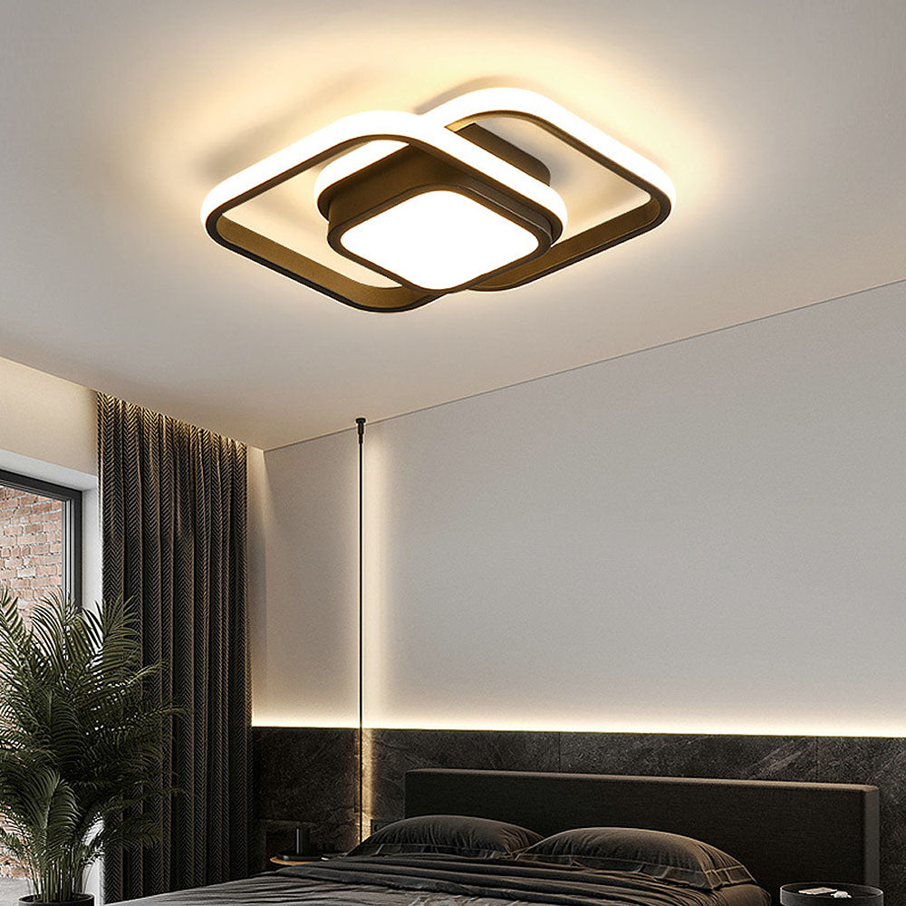 Modern Minimalistisch Halo Duo Plafondlicht met Warm LED Licht voor Woonruimtes en Slaapkamers 13
