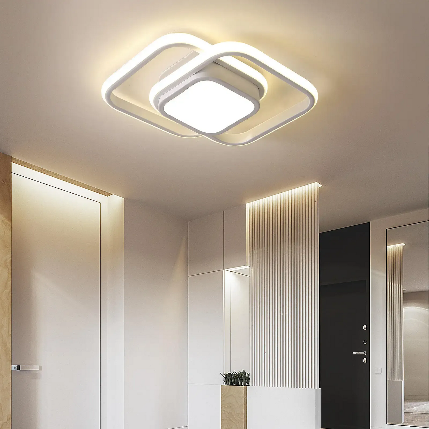 Modern Minimalistisch Halo Duo Plafondlicht met Warm LED Licht voor Woonruimtes en Slaapkamers 14