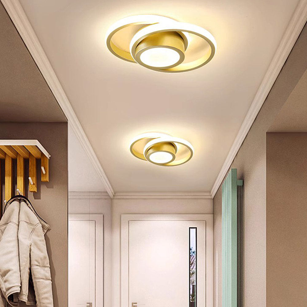 Modern Minimalistisch Halo Duo Plafondlicht met Warm LED Licht voor Woonruimtes en Slaapkamers 18