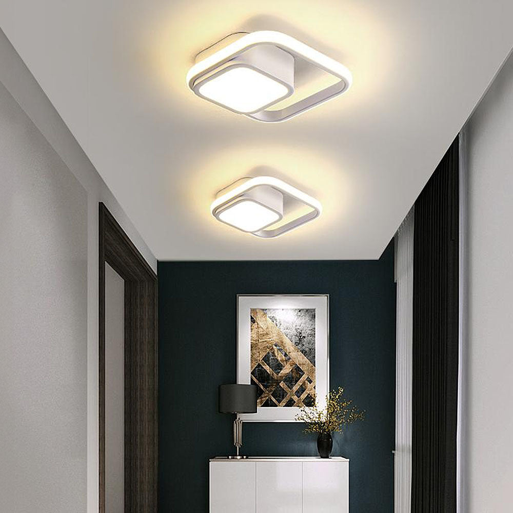 Modern Minimalistisch Halo Duo Plafondlicht met Warm LED Licht voor Woonruimtes en Slaapkamers 19
