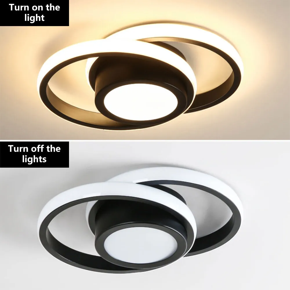 Modern Minimalistisch Halo Duo Plafondlicht met Warm LED Licht voor Woonruimtes en Slaapkamers 4