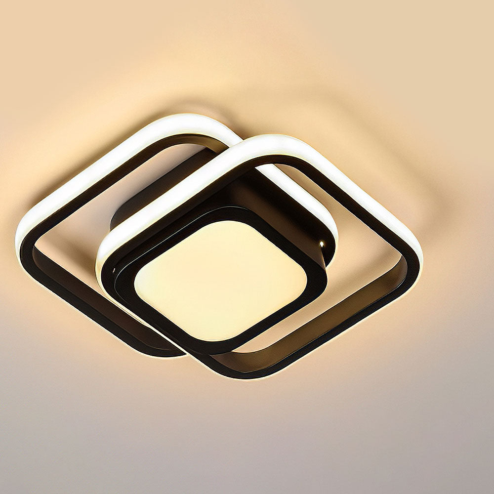 Modern Minimalistisch Halo Duo Plafondlicht met Warm LED Licht voor Woonruimtes en Slaapkamers 9