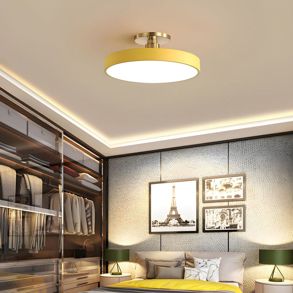 Moderne Ronde LED Hangende Plafondlamp Geel
