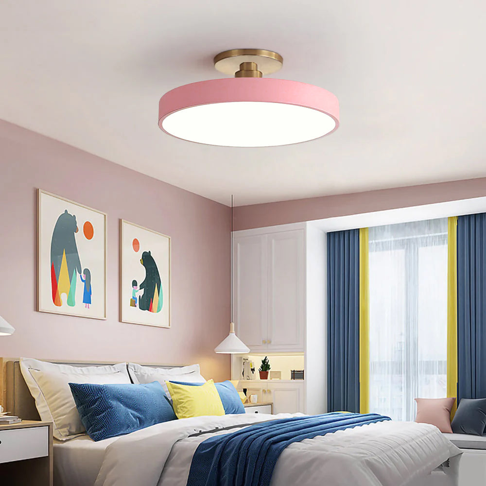Moderne Ronde LED Hangende Plafondlamp Roze 40cm*13cm (12W)