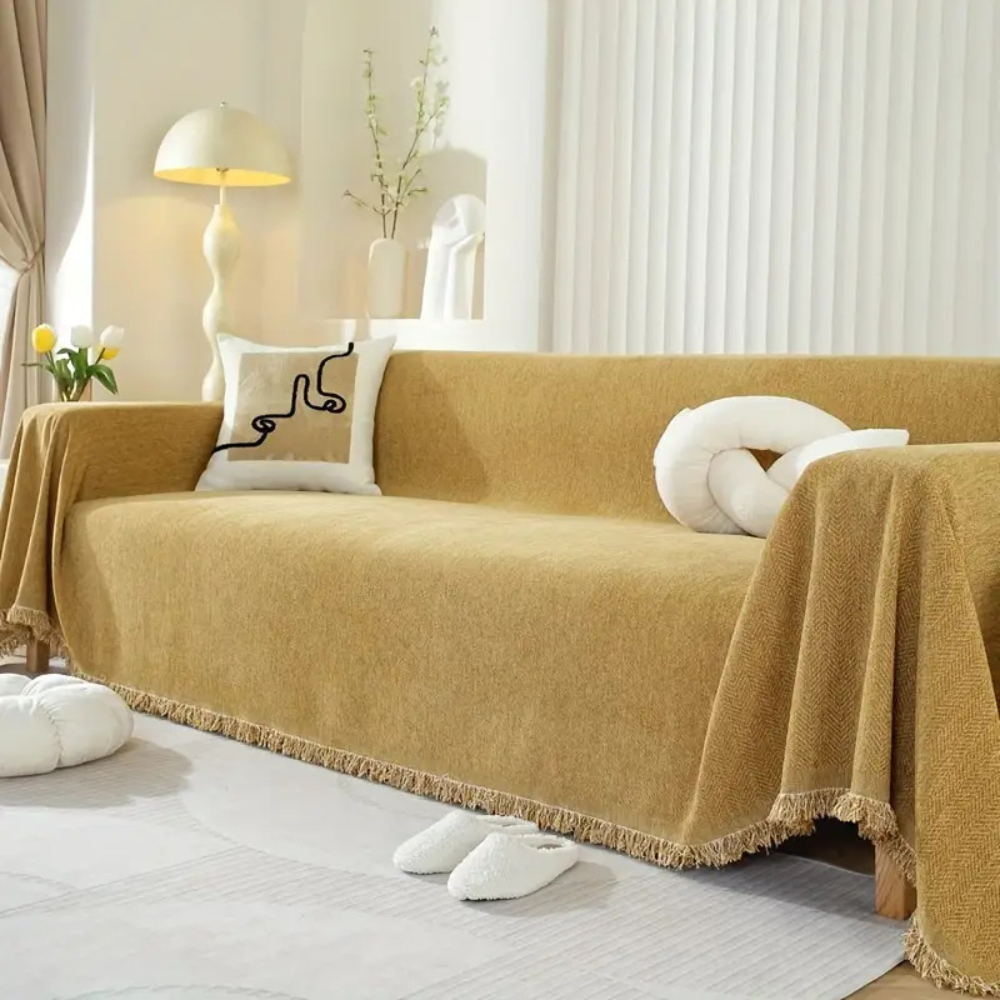 Bankhoes met Getextureerde Effen Afwerking en Antislip Onderzijde