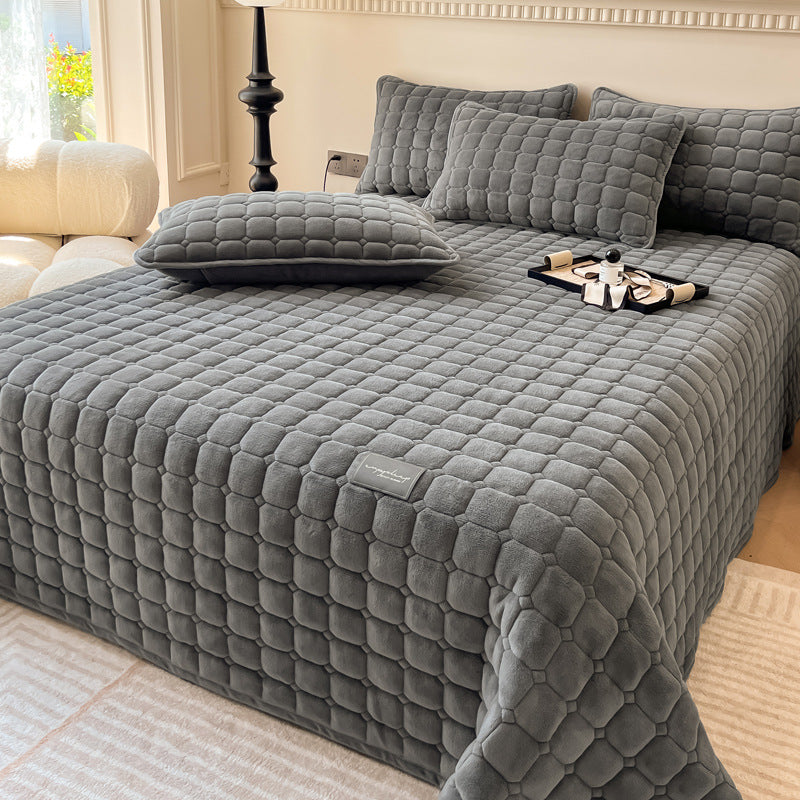 Moderne Fleece Deken met Vierkante Textuur voor Comfort en Multifunctioneel Gebruik 0