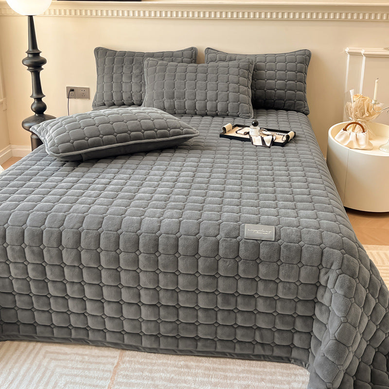 Moderne Fleece Deken met Vierkante Textuur voor Comfort en Multifunctioneel Gebruik 1
