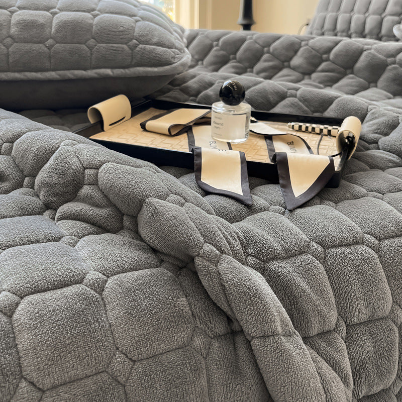 Moderne Fleece Deken met Vierkante Textuur voor Comfort en Multifunctioneel Gebruik 2
