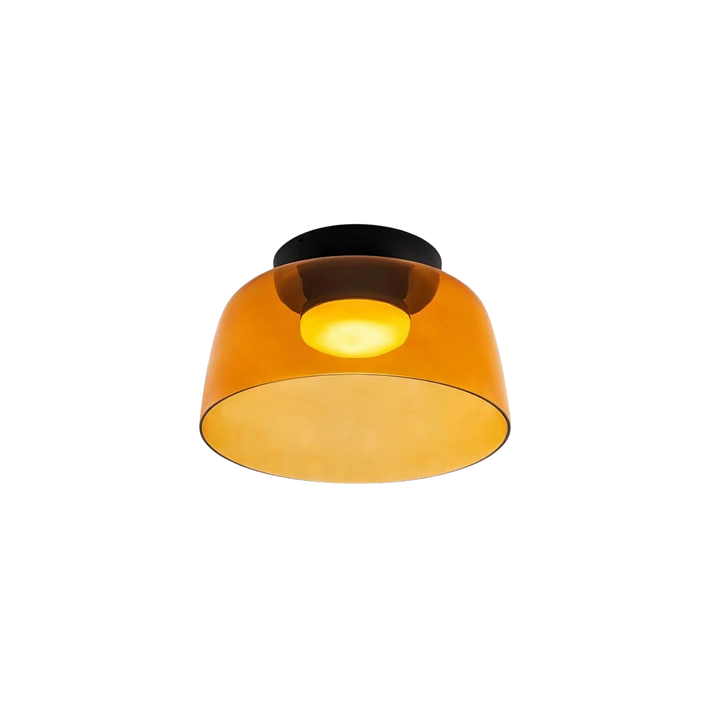 Moderne Plafondlamp van Handgeblazen Glas Oranje Enkele Laag 32cm x 16cm