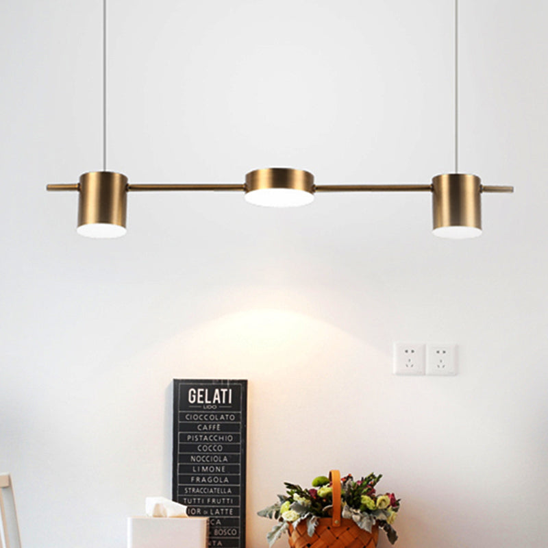 Industriële Balk Hanglamp Eetkamer Goud 3 (70 cm) Warm Wit