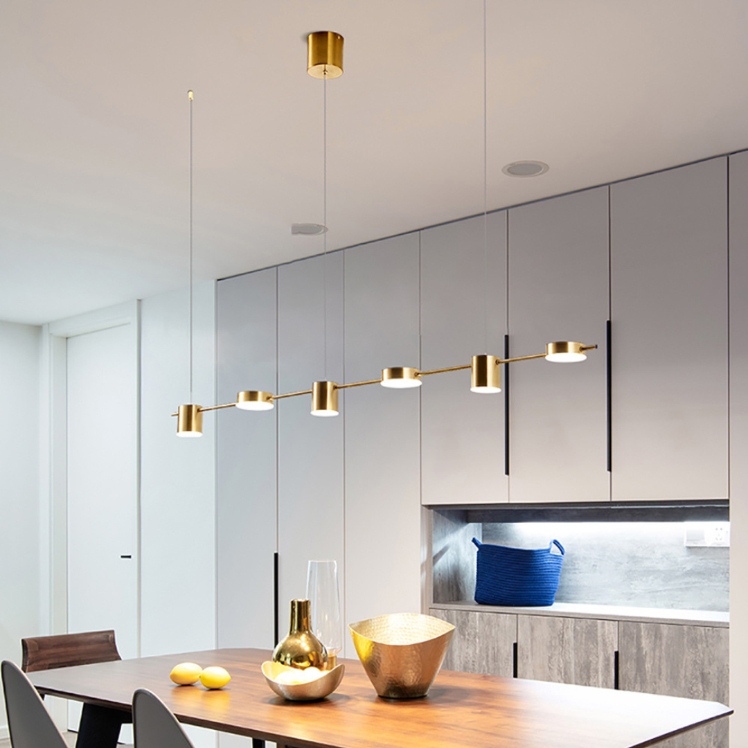 Moderne Hanglamp Zwart en Goud voor Eettafel en Woonkamer met Verstelbare Lichtbronnen 7