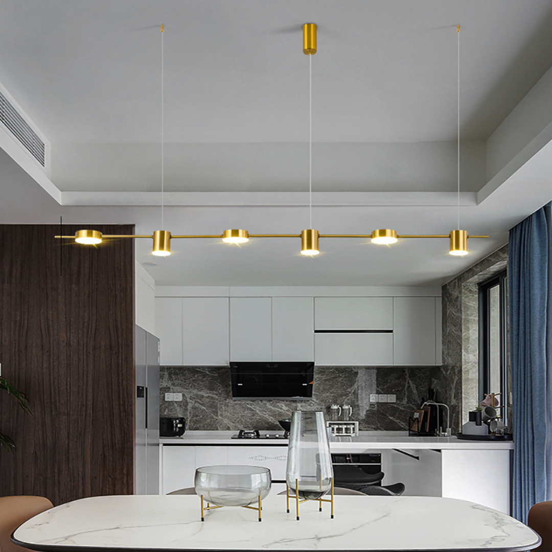 Moderne Hanglamp Zwart en Goud voor Eettafel en Woonkamer met Verstelbare Lichtbronnen 8