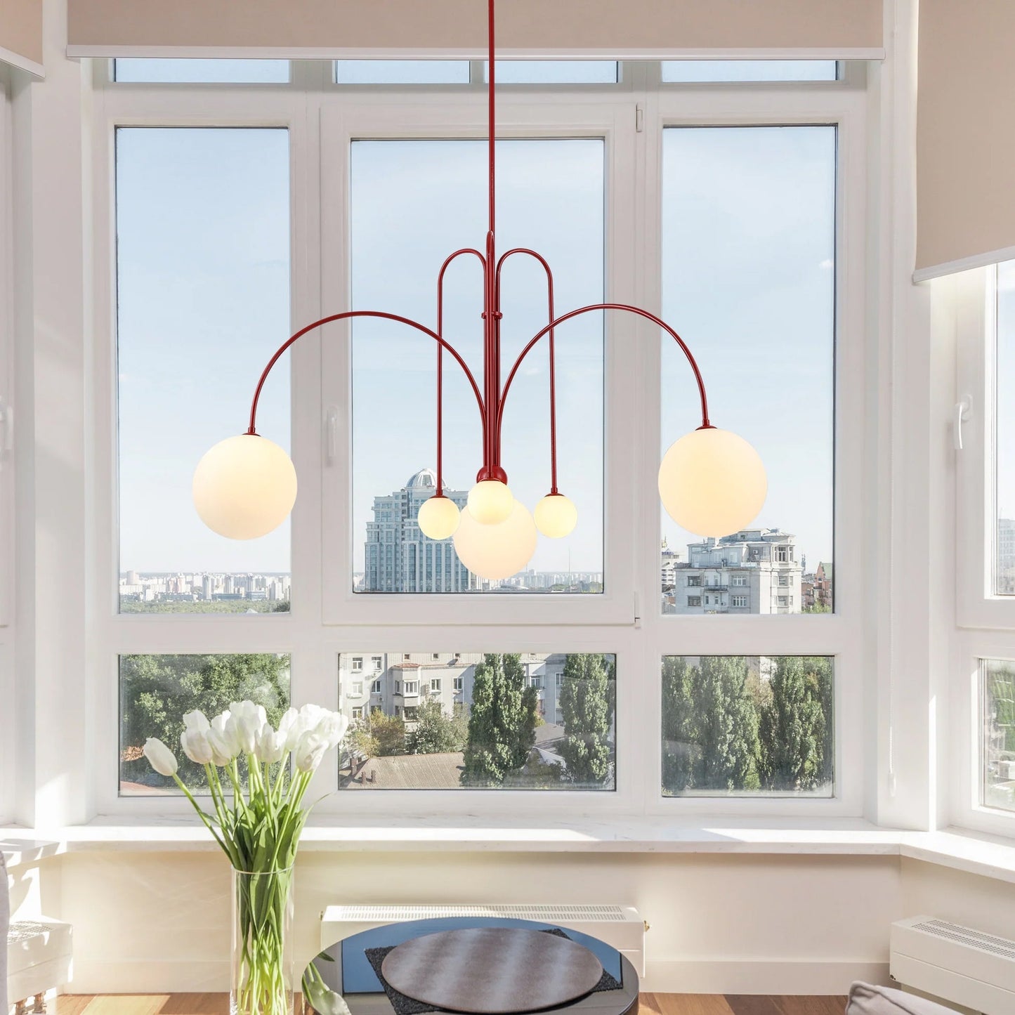 Moderne Hanglamp Zwart van Metaal en Glas voor Eettafel of Woonkamer 3