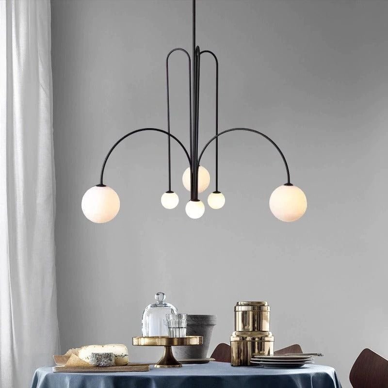 Moderne Hanglamp Zwart van Metaal en Glas voor Eettafel of Woonkamer 5