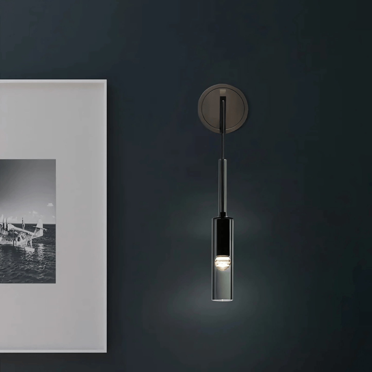 Moderne Hanglamp Zwart voor Eettafel of Woonkamer - Abacus Collectie met Rookglas 5