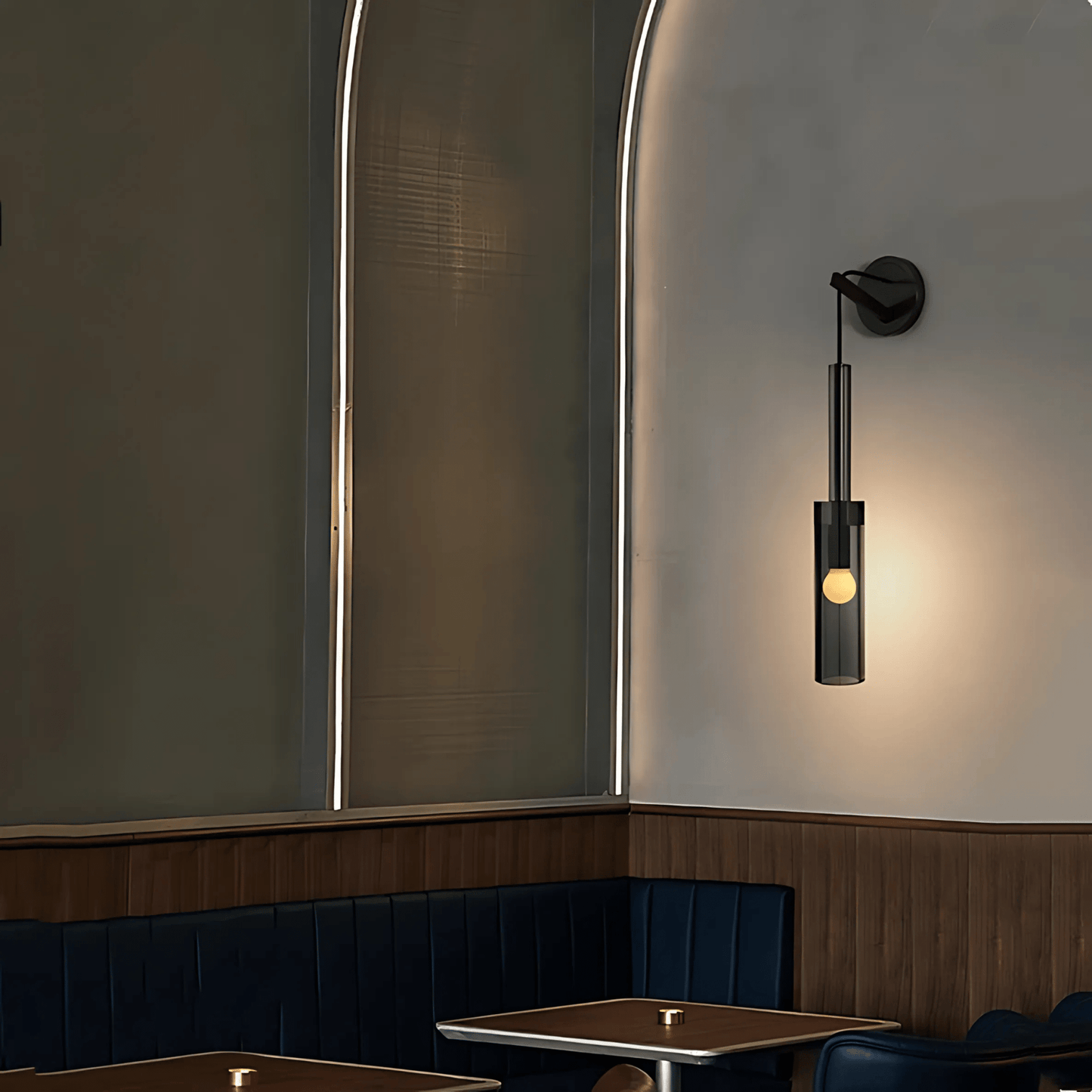 Moderne Hanglamp Zwart voor Eettafel of Woonkamer - Abacus Collectie met Rookglas 8