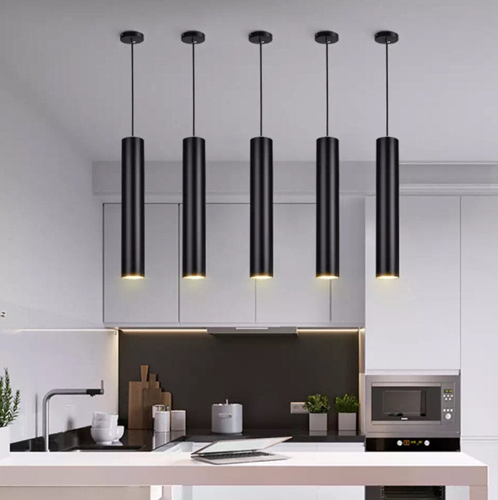 Moderne Hanglamp met Koker Ontwerp Zwart