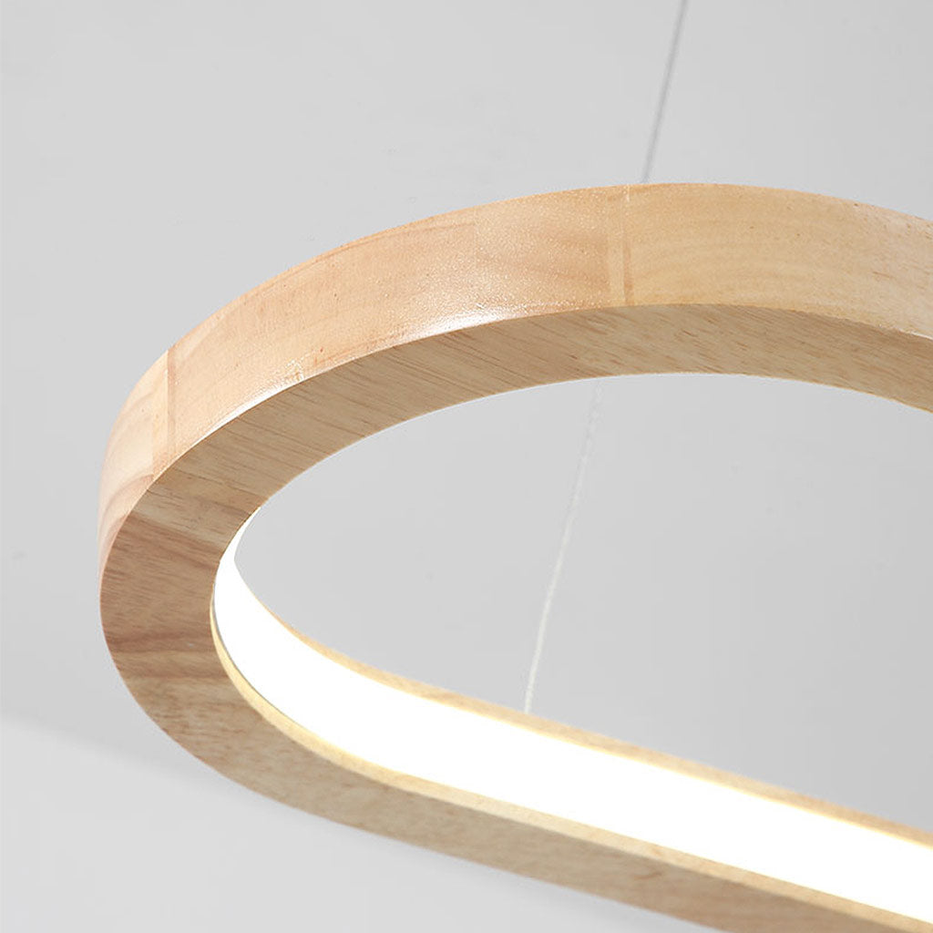 Moderne Kroonluchter van Hout met Verstelbare Lichtkleuren voor Eetkamer 5